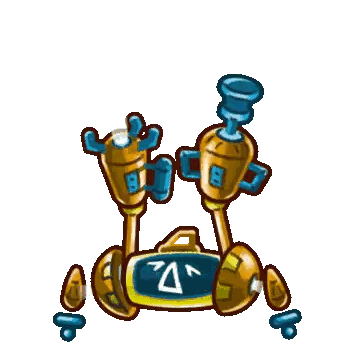 Cartoon Robot With Letter A Sticker