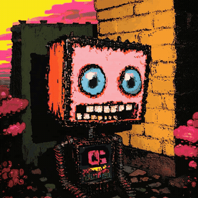 Cartoon Robot With Letter C On Chest GIF