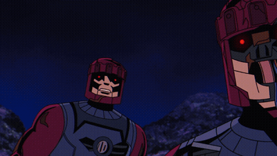 Cartoon Robot With Letter ID On Chest GIF