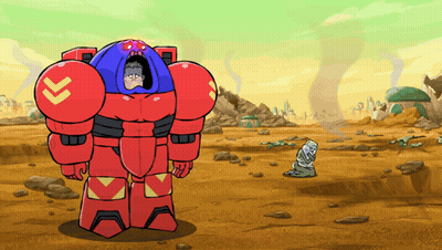 Cartoon Robot With Letter L GIF