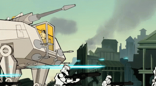 Cartoon Robot With Number 6 GIF