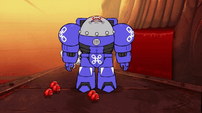 Cartoon Robot With Number 88 GIF