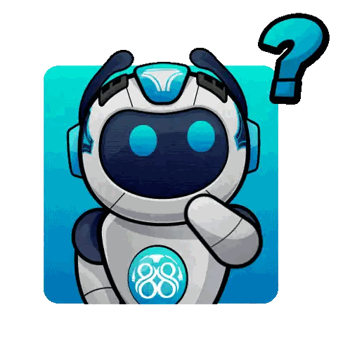 Cartoon Robot With Question Mark Sticker