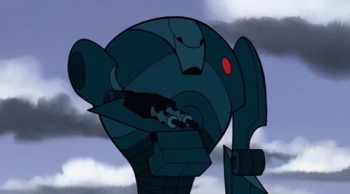 Cartoon Robot With Red Dot On Head GIF