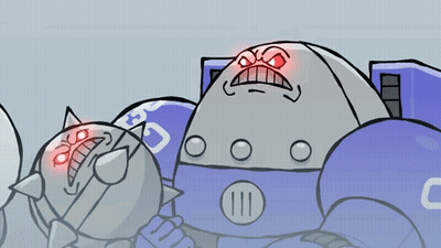 Cartoon Robot With Red Eyes Saying IIII GIF