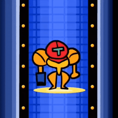 Cartoon Robot With Red Helmet And Letter T On Head GIF