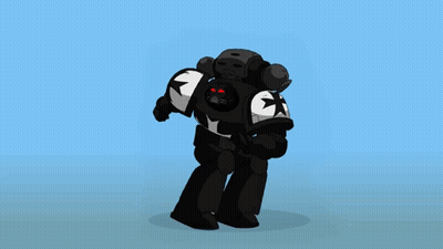 Cartoon Robot With Skull GIF