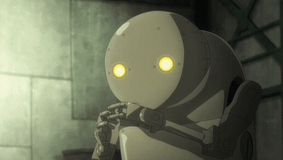 Cartoon Robot With Two Yellow Eyes GIF