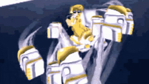 Cartoon Robot With Yellow Arms GIF