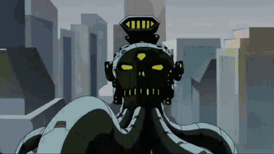 Cartoon Robot With Yellow Eyes GIF
