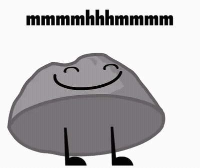 Cartoon Rock Smiley Face With Legs GIF