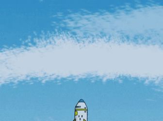 Cartoon Rocket Launch Monkey GIF