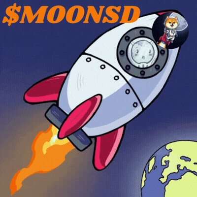 Cartoon Rocket With $ Moonsd GIF