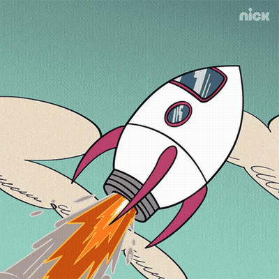 Cartoon Rocket With Number 15 GIF