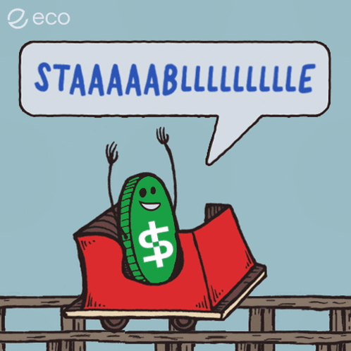 Cartoon Roller Coaster With Dollar Sign GIF