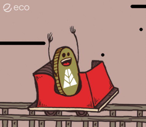 Cartoon Roller Coaster With ECO GIF