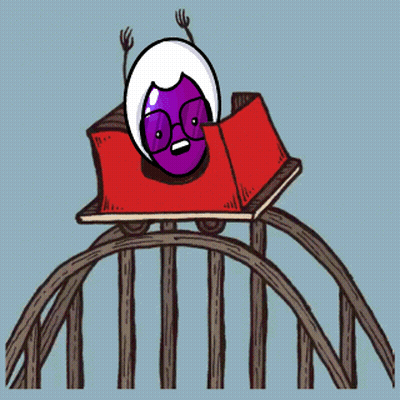 Cartoon Roller Coaster With Purple Object GIF