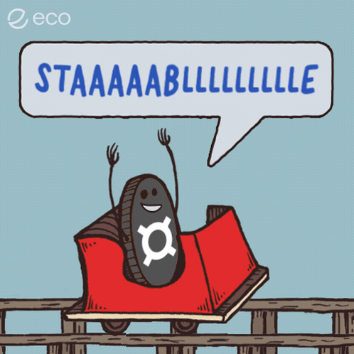 Cartoon Roller Coaster With Speech Bubble Saying Staaaaabllllll GIF