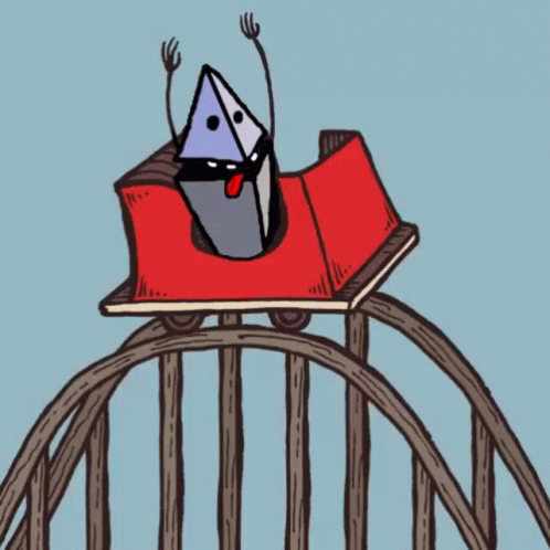 Cartoon Roller Coaster With Triangle GIF