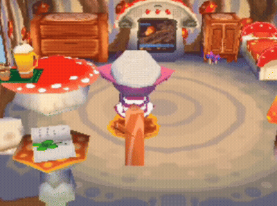 Cartoon Room With Fireplace And Mushrooms GIF