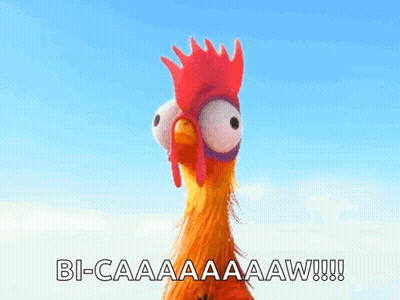 Cartoon Rooster Saying Bi-Caaaaaaw GIF