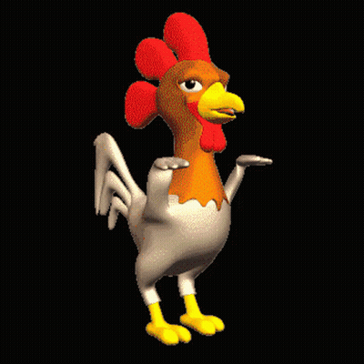 Cartoon Rooster With Red Crest GIF