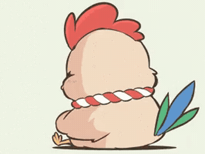 Cartoon Rooster With Rope GIF