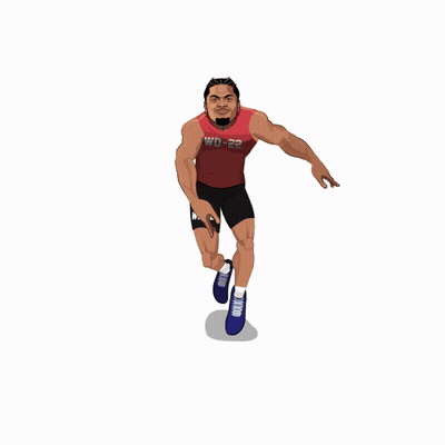 Cartoon Runner With Number 22 GIF