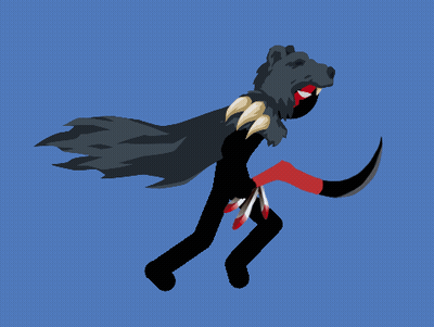 Cartoon Running With Knife And Cape GIF