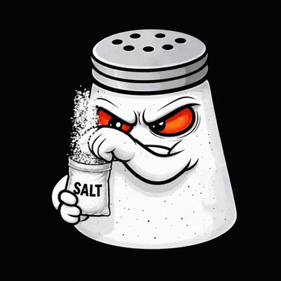Cartoon Salt Shaker Holding Jar Of Salt GIF