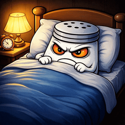 Cartoon Salt Shaker In Bed GIF