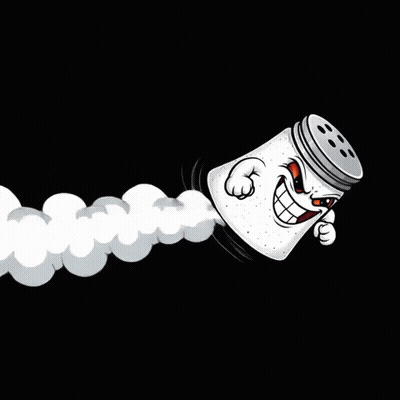 Cartoon Salt Shaker With Angry Face GIF