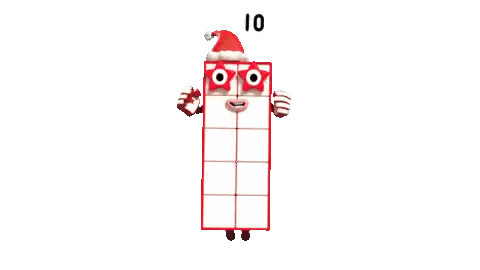 Cartoon Santa Hat With 10 Sticker