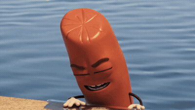 Cartoon Sausage Saying Clever Girl GIF