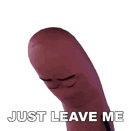 Cartoon Sausage Saying Just Leave Me Sticker