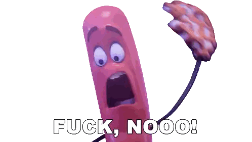 Cartoon Sausage Saying No Sticker