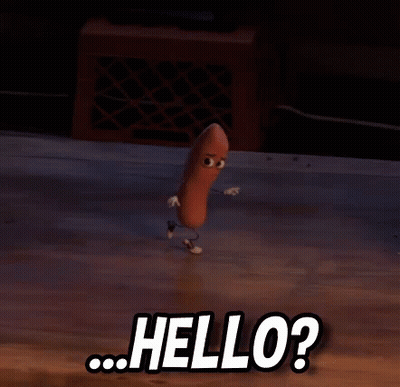 Cartoon Sausage Walking On Wooden Floor Saying Hello GIF