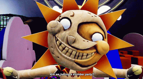 Cartoon Saying Are We Having A Slumber Party In Front Of Ferris Wheel GIF