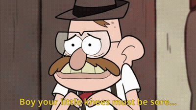 Cartoon Saying Boy Your Little Knees Must Be Sore GIF