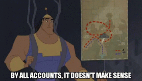 Cartoon Saying By All Accounts It Doesn't Make Sense GIF