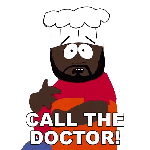 Cartoon Saying Call The Doctor Sticker