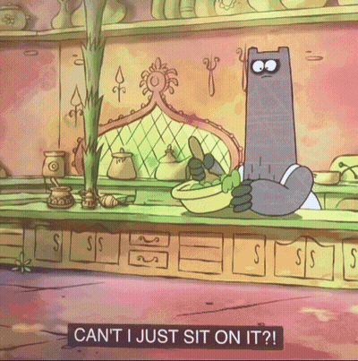 Cartoon Saying Cant I Just Sit On It GIF