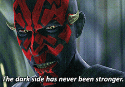 Cartoon Saying Dark Side Never Stronger GIF