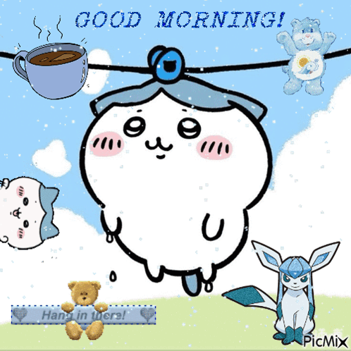 Cartoon Saying Good Morning With Coffee GIF