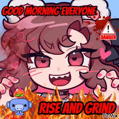 Cartoon Saying Good Morning Wolves Rise And Grind GIF