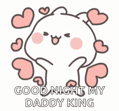 Cartoon Saying Good Night My Daddy King Hearts GIF
