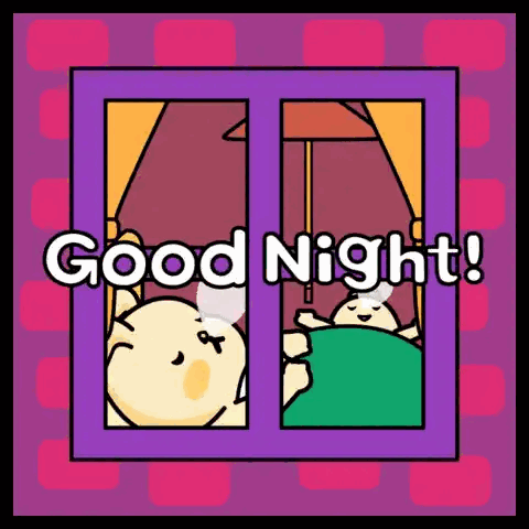 Cartoon Saying Good Night With Bear And Rabbit Sticker