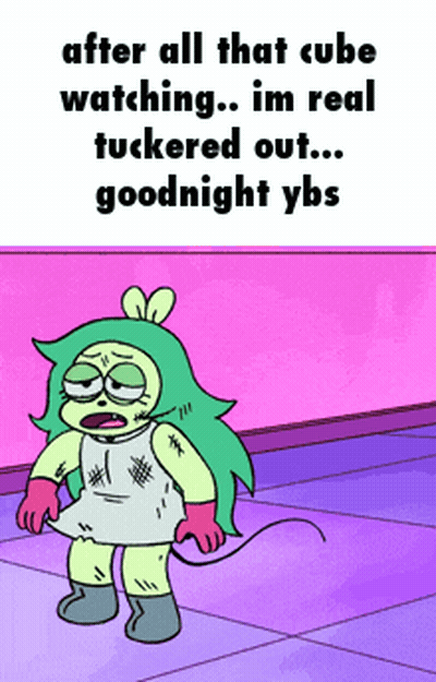 Cartoon Saying Goodnight After Watching Cubes GIF