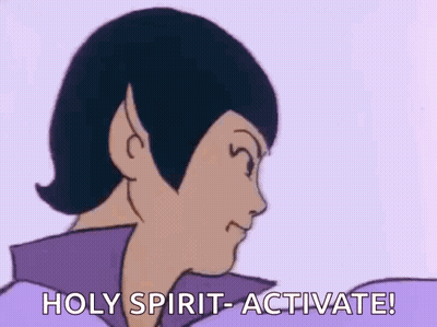 Cartoon Saying Holy Spirit Activate GIF