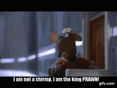 Cartoon Saying I Am Not A Shrimp I Am The King Prawn GIF